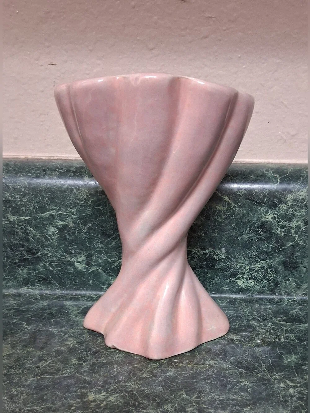 Vintage Gonder USA Pottery Vase Glossy Pink B-64